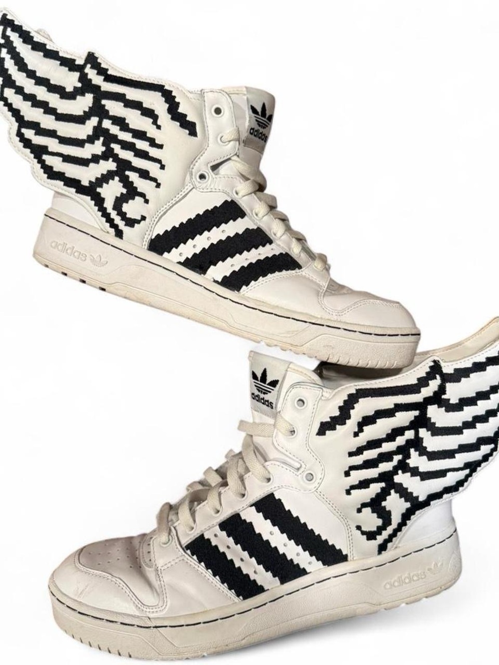 Jeremy Scott x Adidas Wings 2.0 Pixel High Top Sneakers